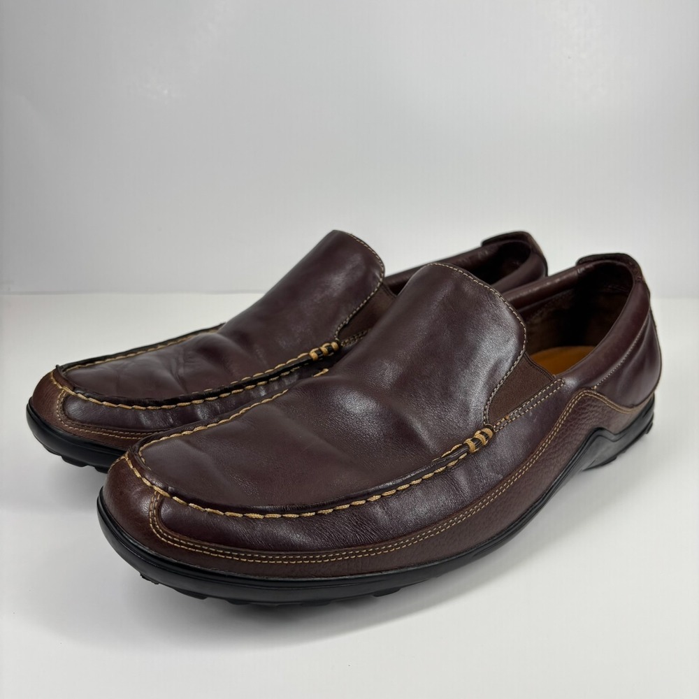 Cole Haan Tucker Venetian Men's US 14 Brown Leather Slip-On Driving Loafers Shoe